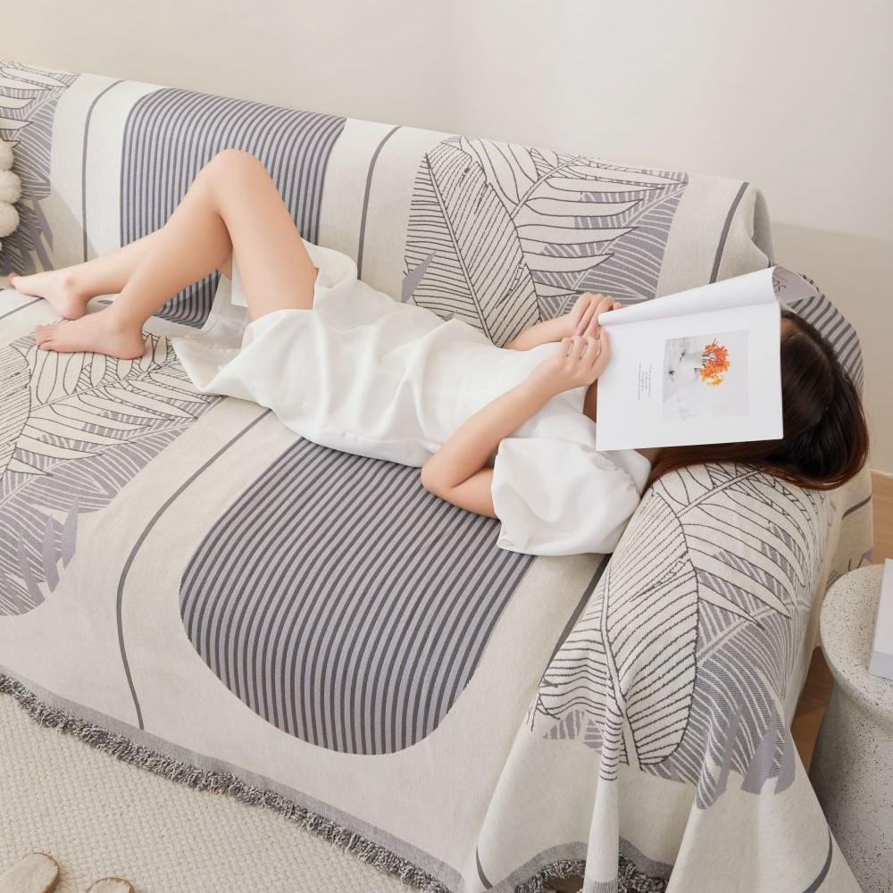 Полотенце для отдыха, коврик для дивана, мягкий диван-полотенце Nordic Leaf, одеяла на два сиденья, для пикника на открытом воздухе, для кемпинга