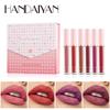 HANDAIYAN Lip Glaze Set Liquid Matte Crystal Lipstick Non-stick Cup Non-Fading Jelly Color 6 Lip Gloss Gift Box
