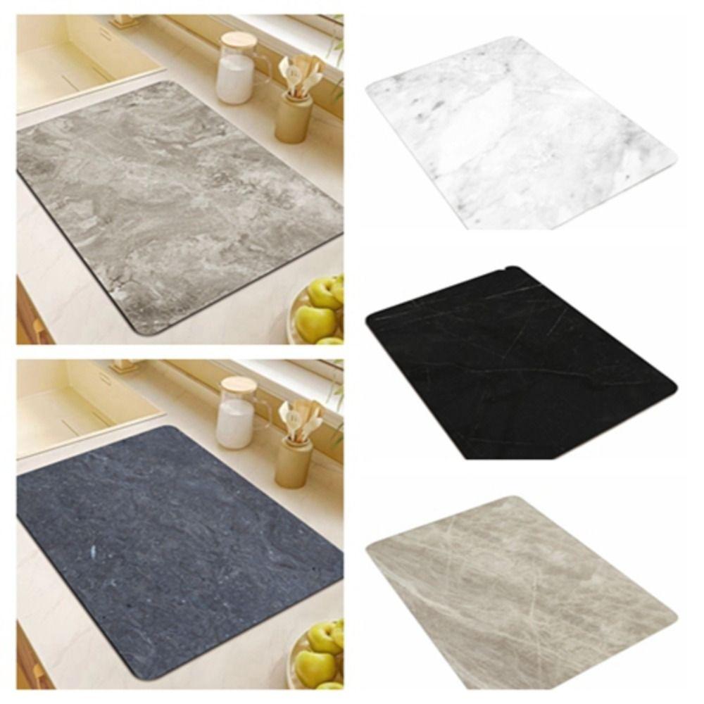 Luxury Drain Pad Marble Grain Countertop Dry Mats Insulation Mat Dish Drying Mat  Table Decor