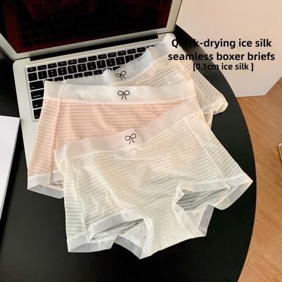Женское весенне-летнее прохладное антибактериальное быстросохнущее бесшовное нижнее белье с плоским углом на талии