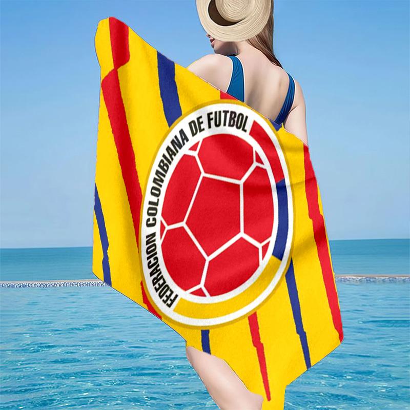Colombian Soccer Federation Microfiber Beach Towel, Lightweight And Quick-Dry, for Summer Travel, Beach Essential, Swimming Pool