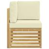Outdoor Corner Sofa Solid Acacia Wood White