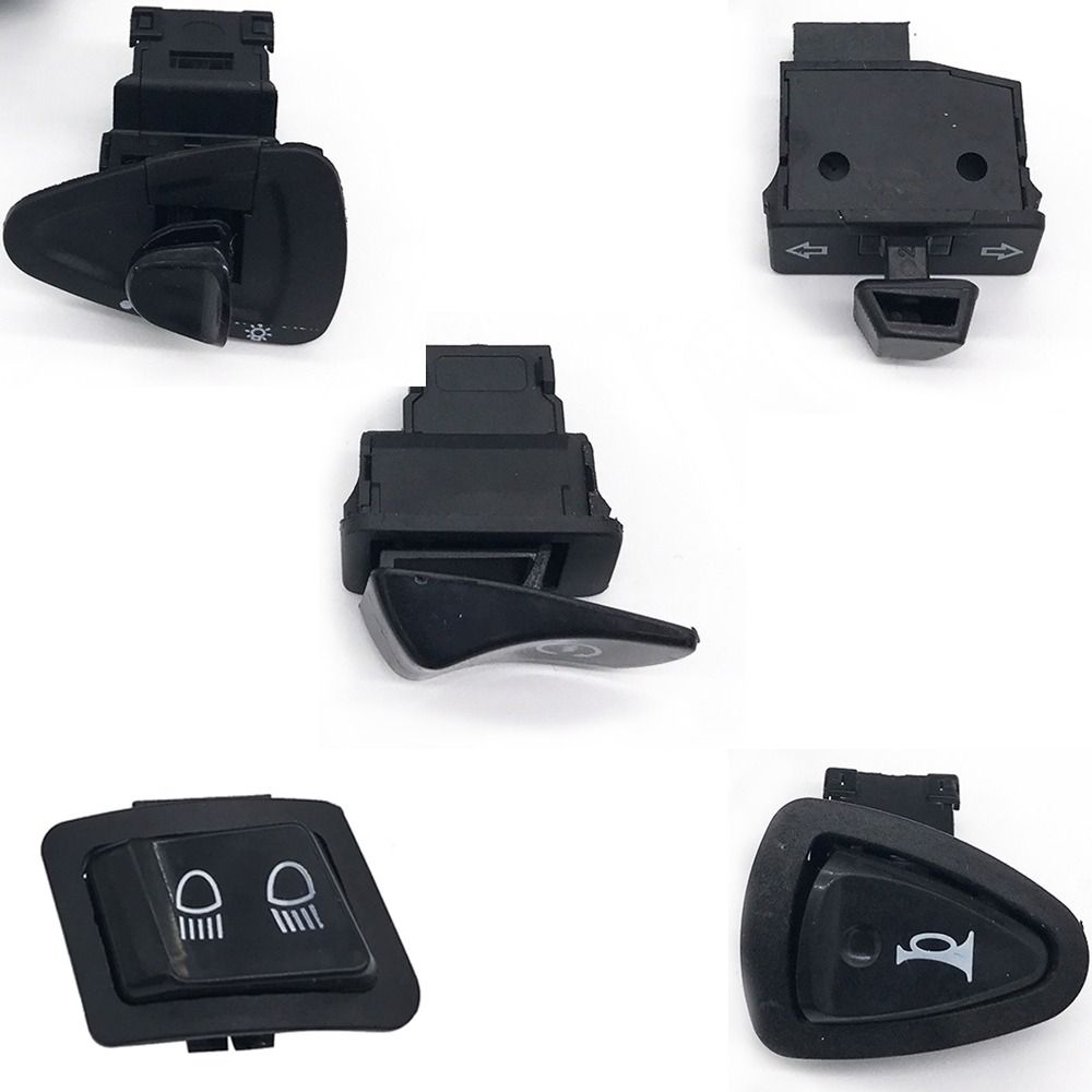Black Headlight Switch Plastic Turn Signal Switch for Piaggio Motorcycle DIY Installation