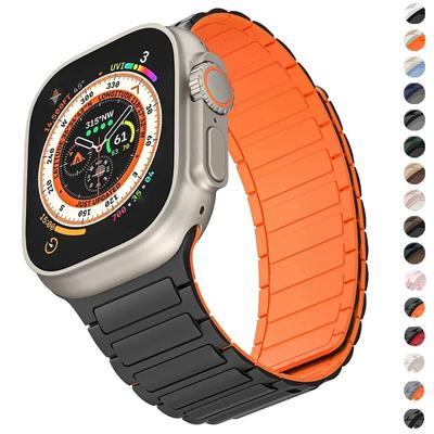 Магнитный силиконовый ремешок для Apple Watch Ultra 2 Band 46 мм 49 мм 45 мм 41 мм Bracelet Correa 40 мм 44 мм 38 мм 42 мм iWatch Series 10 9 8 SE
