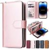 Wallet Zipper Flip 9 Card Slots Leather Case For Iphone 14 Pro Max 13 Pro Max 12 Pro Max 11 Pro Max Se 2022 Xr Xs Max 8 7 6 Plus