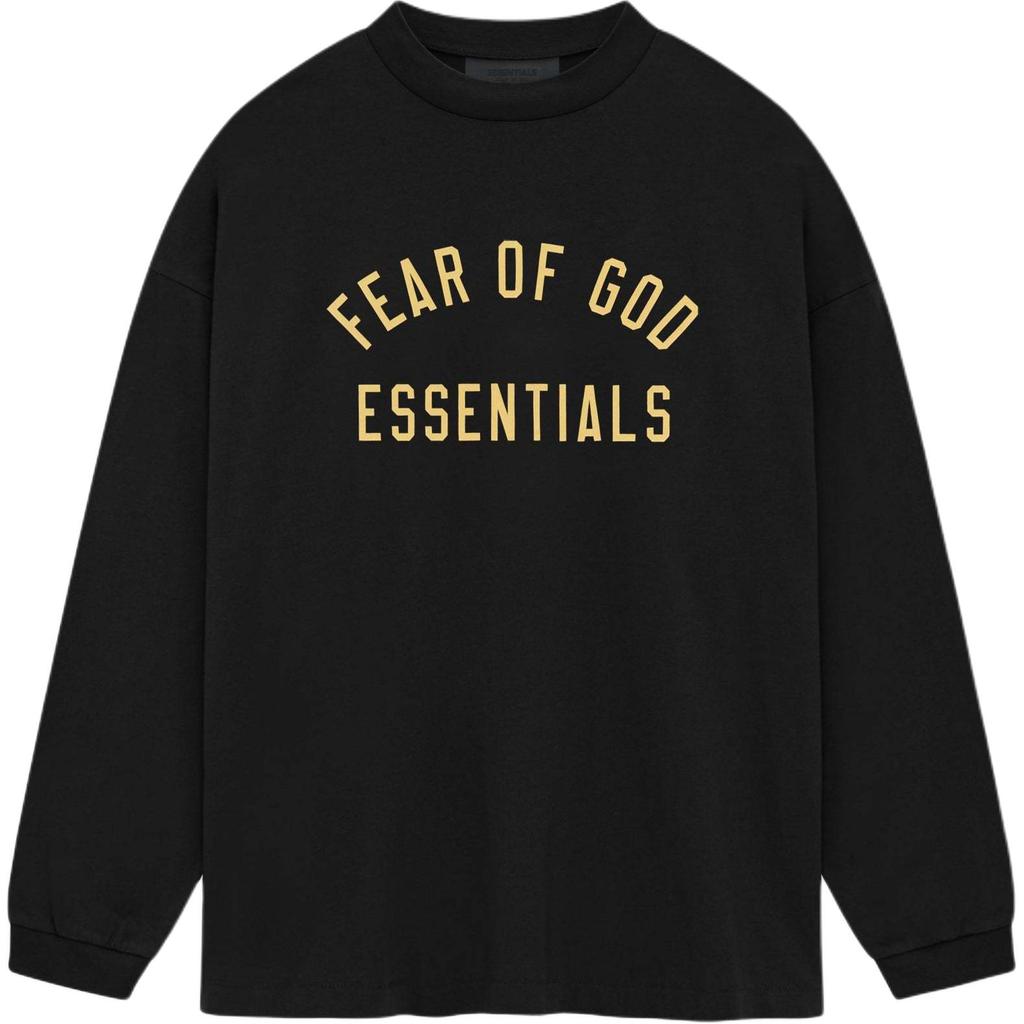 Fear of God Футболка Essentials Jersey с длинным рукавом, черная, мужская, топы 125BT244200F