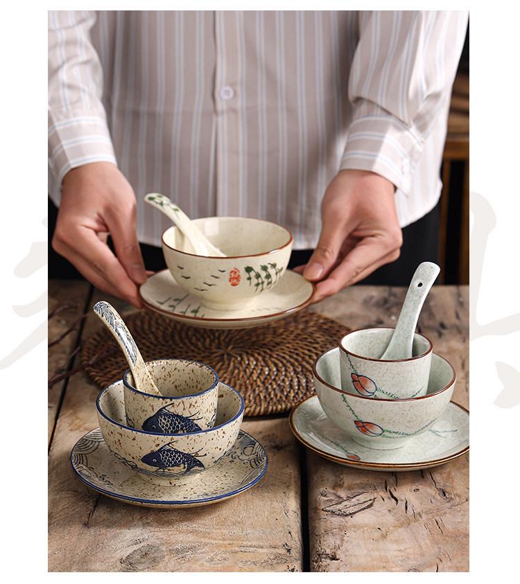 Керамическая тарелка ручной росписи в ретро-стиле, 6 дюймов, круглая - Пепельница, Плевательница, Тарелка для чая, Сухофруктов, Мелких закусок, Десертов.