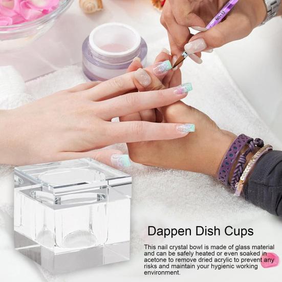 1 унция хрустальные стеклянные Dappen чаши с крышкой для нейл-арта акрил