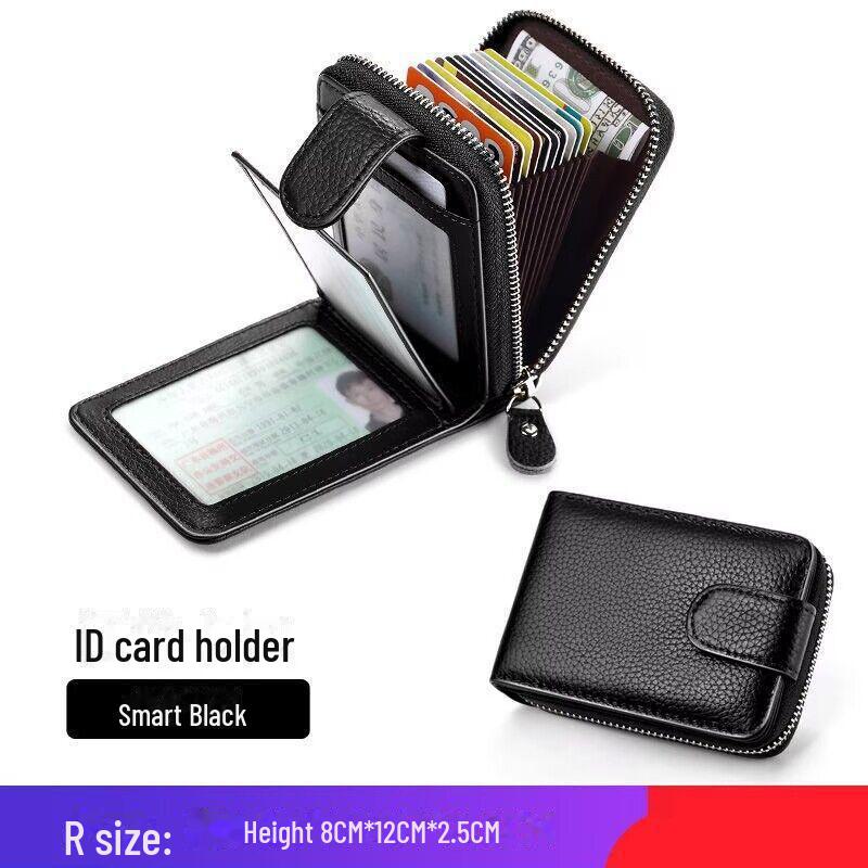 Unisex Anti-Cut, Anti-Theft Card Holder: Large Capacity with Multiple Card Slots for Couples, Solid Color Design for Cards and IDs.