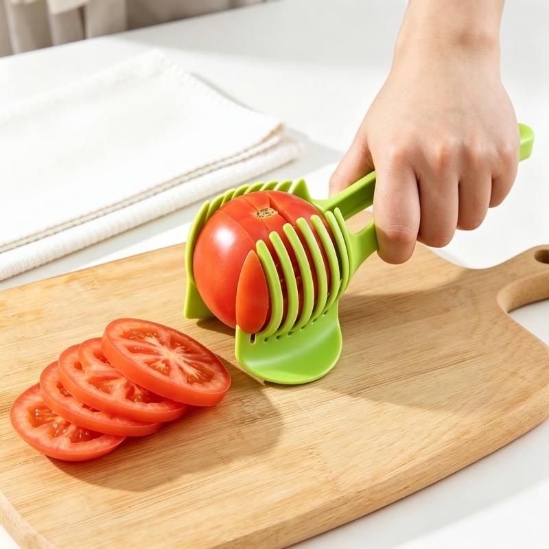 Handheld Fruit Slicer Clip Lemon Tomato Onion Cutter Holder Safe Hand‑Held Cutting Aid Kitchen Gadget for Vegetable Fruit Prep 1