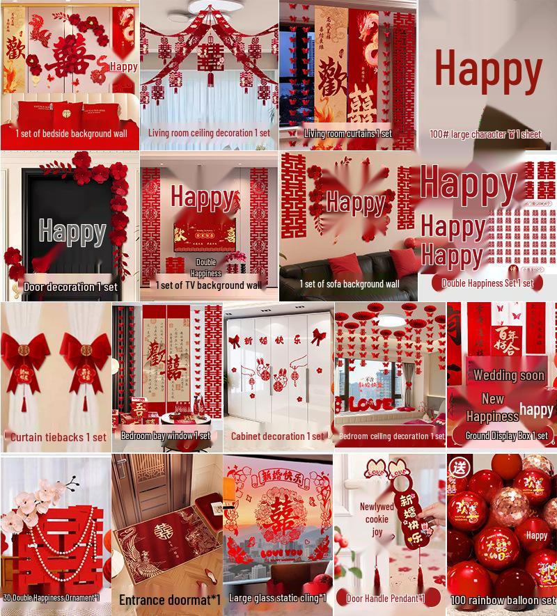 Полный набор для украшения свадебной комнаты: Предметы первой необходимости для декора спальни жениха и невесты