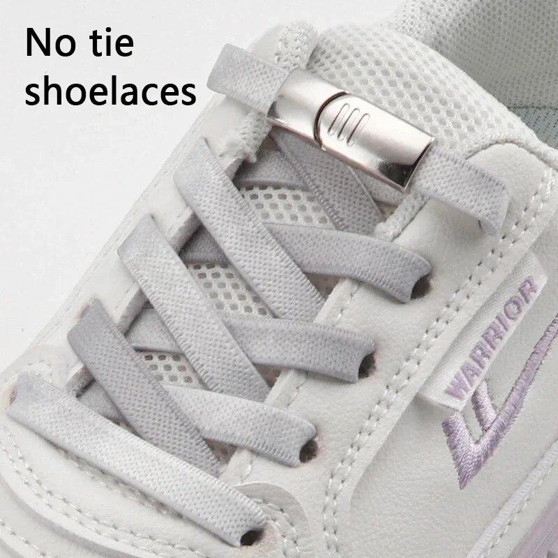 1Pair 8MM Wide Flat Rainbow Shoelaces Elastic Laces Sneakers Magnetic Lock No Tie Shoe Laces Adults Kids Rubber Bands for Shoes