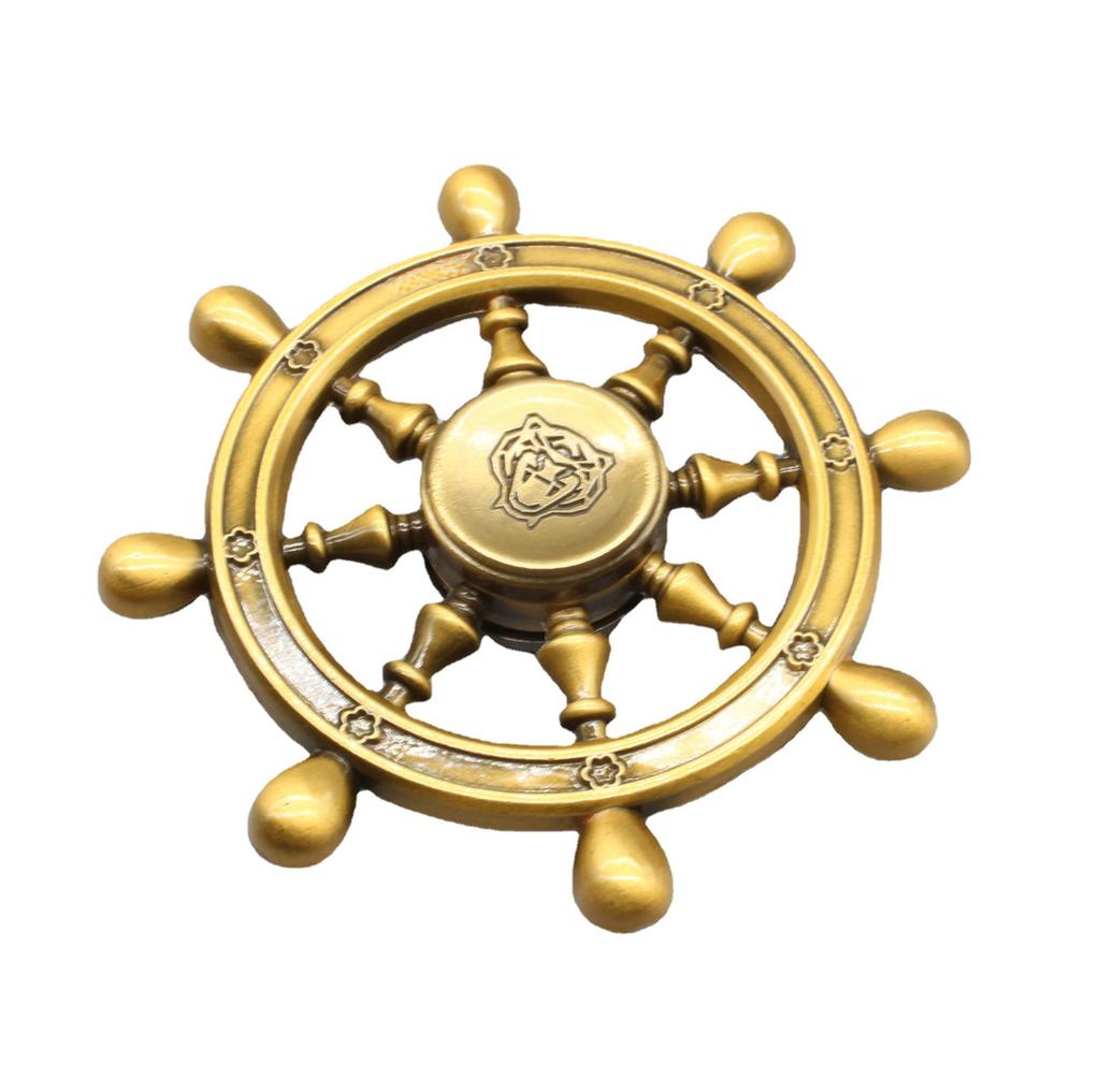 Fingertip Gyro Metal Toy Rotating Rudder Shape Colorful Gyro Pirate Ship Fingertip Gyro