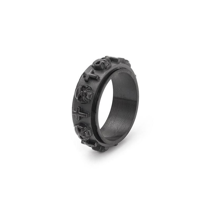 Rotating Skull Head Titanium Steel Bold Men's Ring