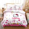 Sanrio Hello Kitty Постельное белье Пододеяльник Аниме Полный Розовый Мультяшный Коврик для одеяла Дружелюбный к коже Дышащий Милый Печатный Одеяло Постельное белье