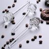 Honey Spoon Glass Honey Dipper Sticks Clear Glass Spoon Honey Stick Syrup Dispenser Spoon for Honey Jar Pot Kitchen Accessories