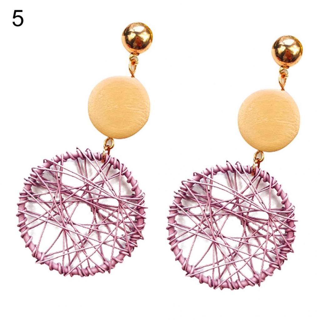 Creative Women Long Round Hollow Circle Dangle Earrings Club Party Jewelry