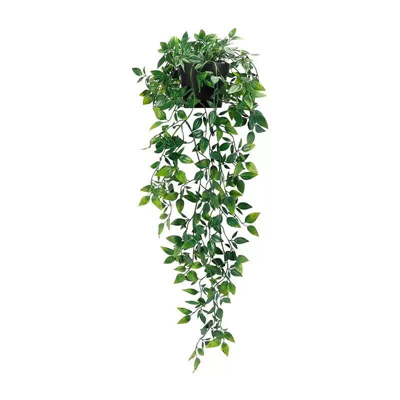 Realistic Eucalyptus Vine Mandala Hanging Potted Plant, Green Trailing Vine Home Decoration, Single Stem