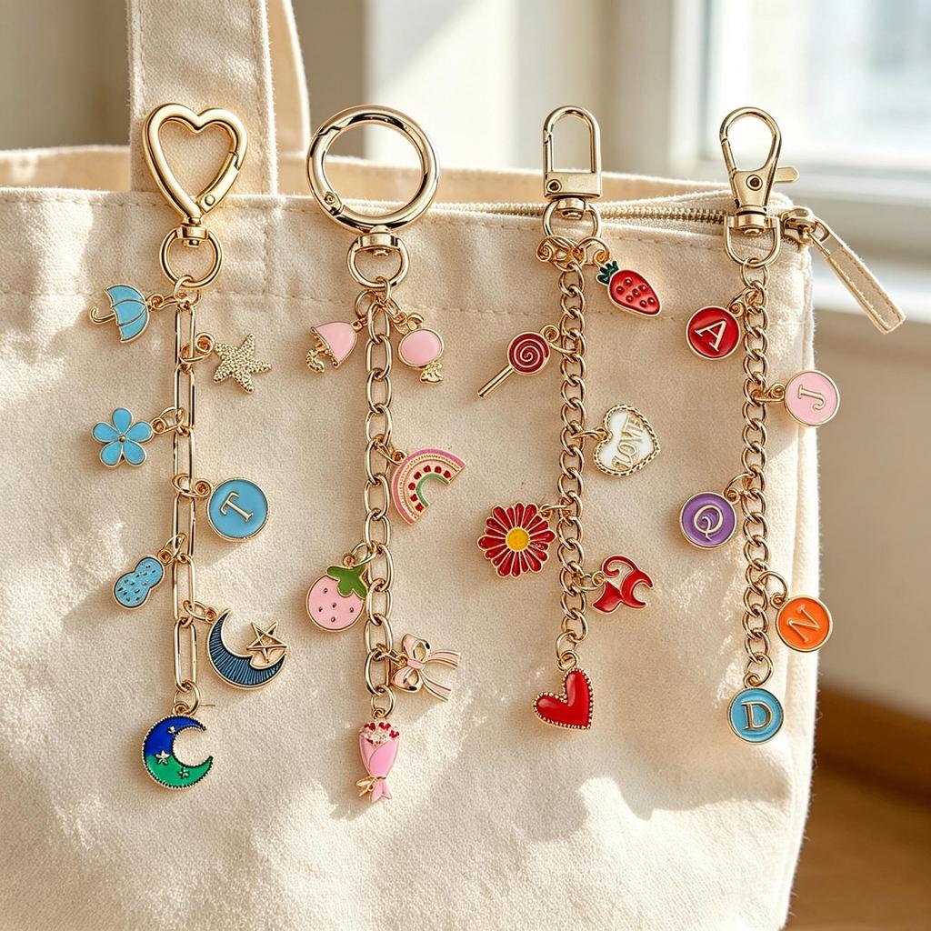 363-piece Cartoon Alloy Handmade DIY Keychain Kit for Making Letter Pendants Animal & Heart Charms and Accessories