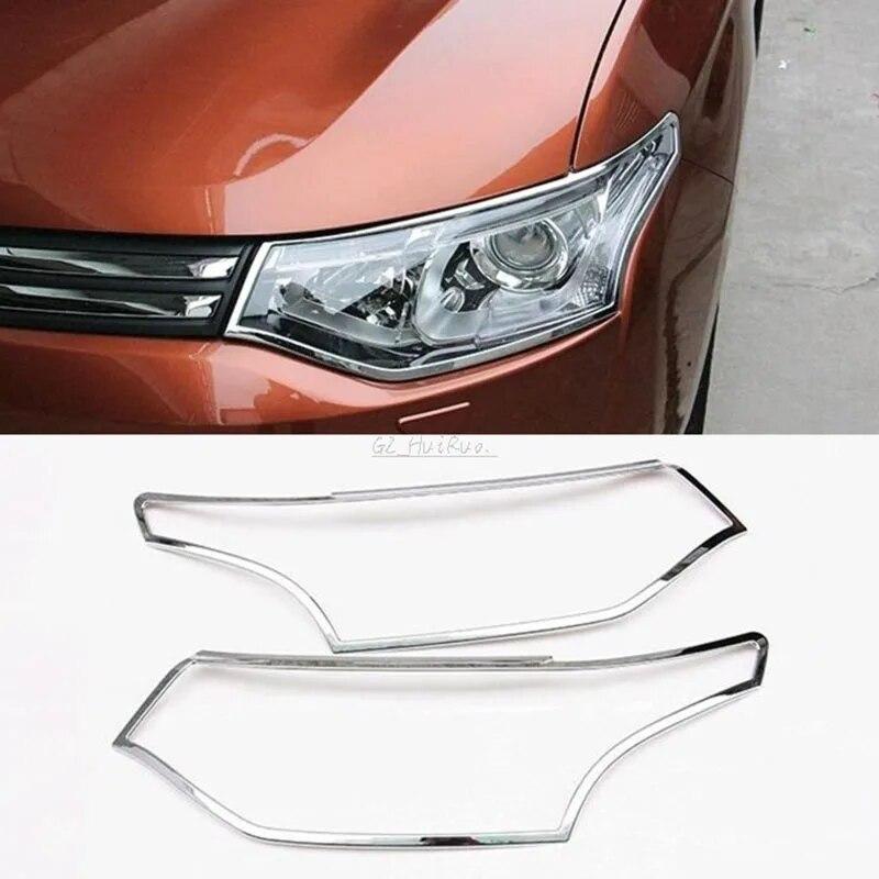 Подходит для mitsubishi outlander 2012 2013 2014 2015 ABS хромированная передняя головная фара крышка для бровей