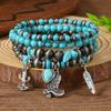 Bohemian Turquoise Beaded Bracelet Set Middle Eastern Prayer Beads Handmade Adjustable Ethnic Stacking Vacation Bracelets