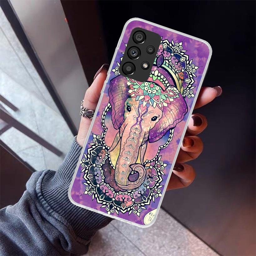 Elephant Mandala Aztec Phone Case For Samsung Galaxy A52 A51 A50S A32 A22 A12 A02S A72 A71 A31 A70 A30S Note 20 Ultra 10 Plus S1