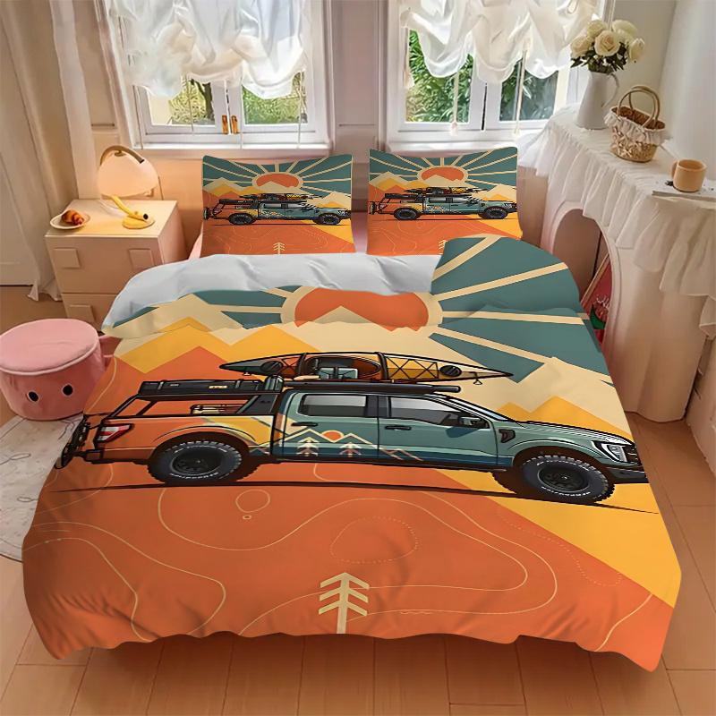 3pcs Anime Cartoon Design Comforter Set with Two Pillowcases (No Core), Perfect for Bedroom and Guest Room Decoration, Festive Gift