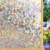 75/90 Cm Rainbow Window Privacy Film, Decorative Stained Glass Window Stickers, Static Cling Holographic No Glue Frosted Anti-UV