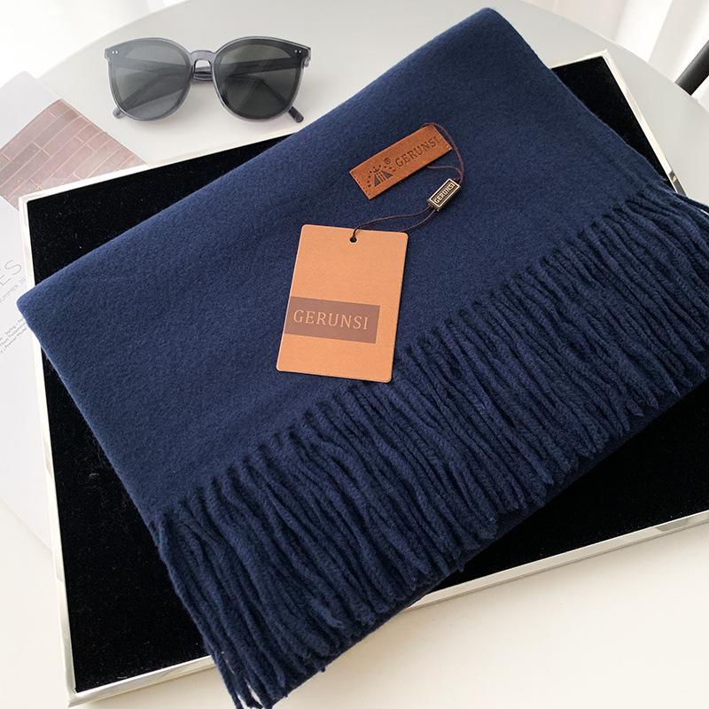 Gerunsi Cashmere Scarf: High-Grade Warm, Thick Winter Shawl for Women and Men