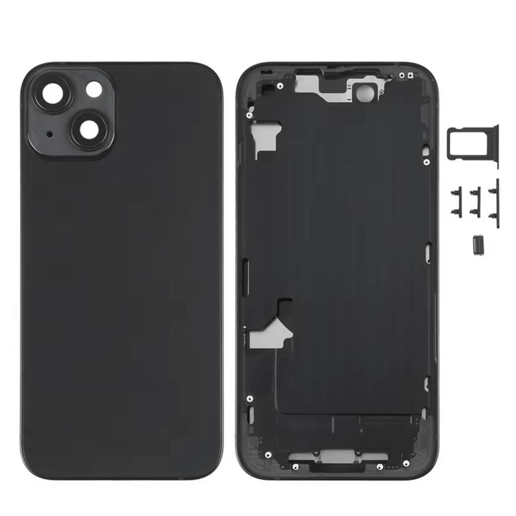 L19-Аккумулятор Новый Задний Корпус Для Iphone 14 Корпус Задняя Крышка+ Средняя Рама Шасси+Лоток Для SIM-карты+Боковые Кнопки Черный