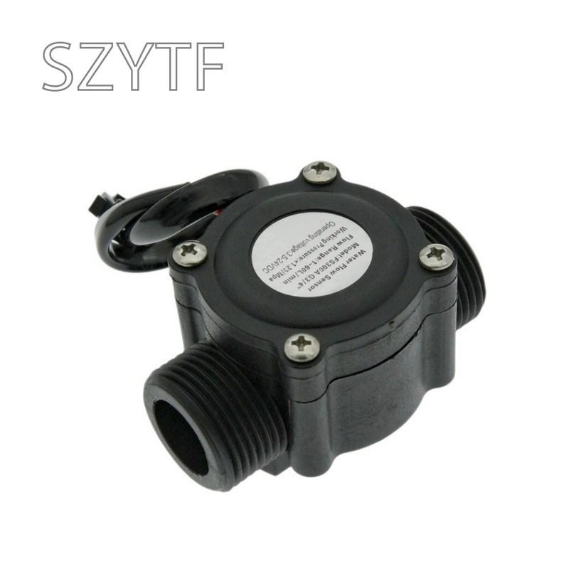 Water Flow Sensor Counter Meter FS300A 1-60L/min G3/4 DC 5-24V