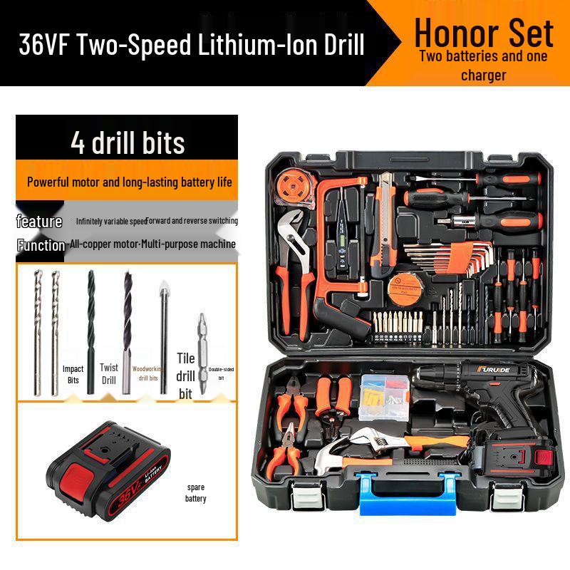 Multifunctional Electric Drill & Tool Set for Household, Electrician, and Woodworking Repairs