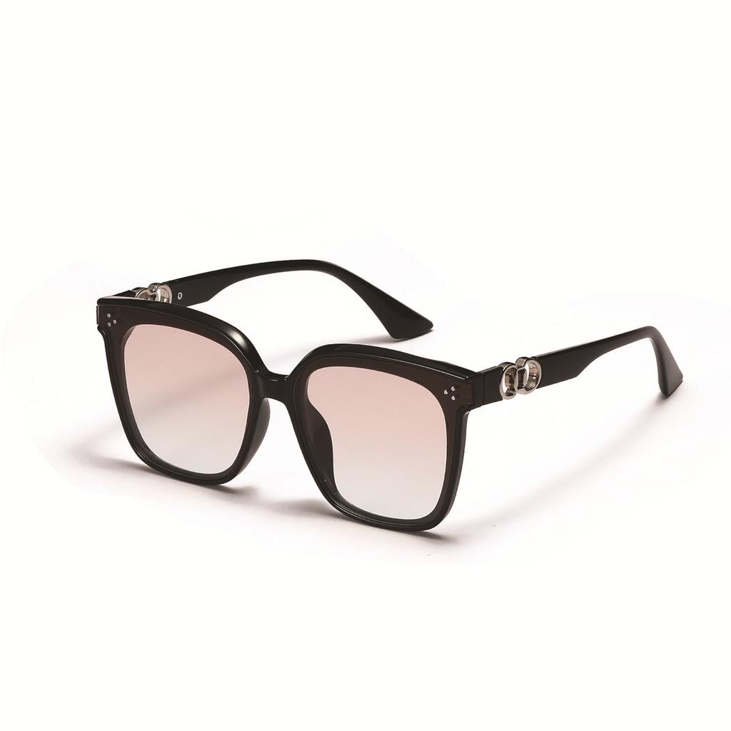 Очки B343 Rivet Square Large Frame Trendy Temple Metal Sunglasses Women's Sunglasses Trendy Men