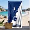 Tottenham Hotspur FC Personalized Printed Beach Towel Soccer Logo Support Custom Name Text Absorbent Towel For Sport Travel Special Gift