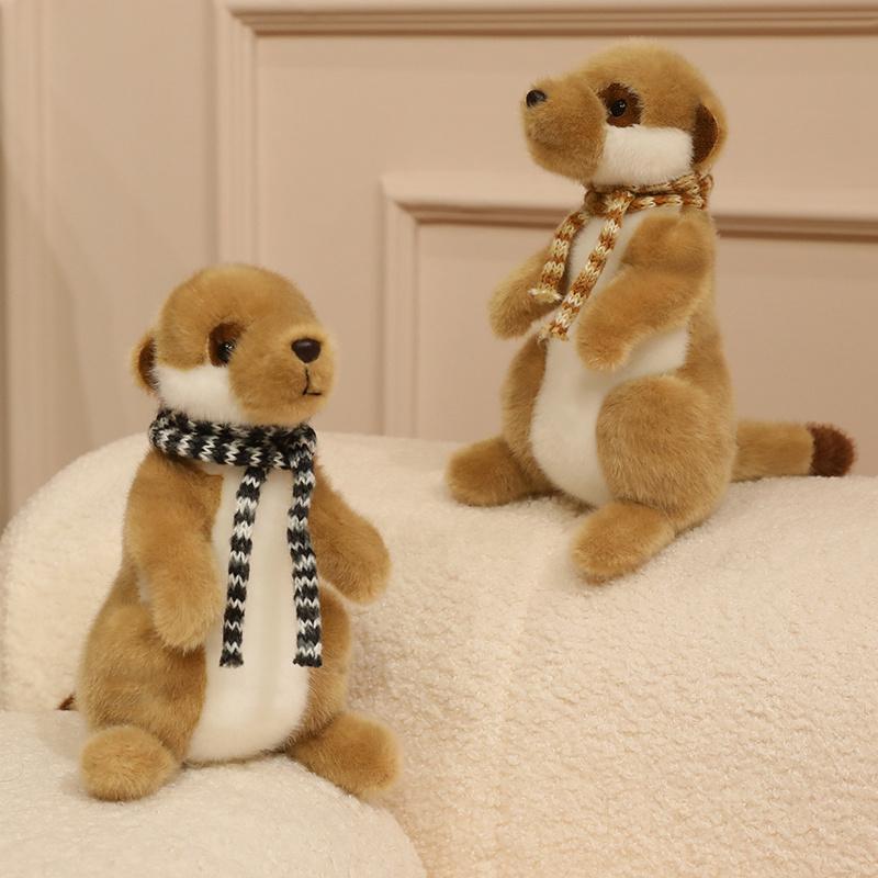1pc 22cm Simulated Meerkat Plush Toy High-quality Comfort Meerkat Plush Doll Soft Stuffed Animal Zoo Souvenirs Birthday Gift