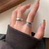 Серебряное кольцо с буквой нишевый дизайн кольцо на указательный палец регулируемое открывающееся кольцо трендовое геометрическое простое кольцо