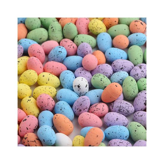 50Pcs Colorful Mini Easter Egg DIY Crafts Projects Home Decoration Small Spotted Simulated Pigeon Egg Ornament Kit Festival Gift