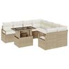 VidaXL 9-piece Garden Sofa Set Beige Poly Rattan, Garden and Terrace, Modular Seating, Lightweight Sets, Comfort 3357534