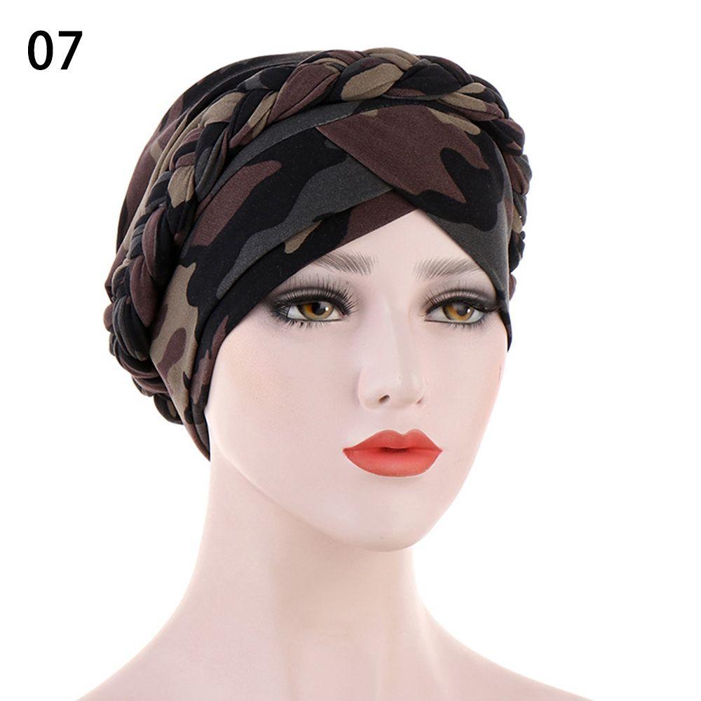 Принт Мягкая Хлопковая Шапка Бини Раковые Химиотерапевтические Шапки Повязка на Голову Женский Мусульманский Тюрбан Женская Коса Хиджаб