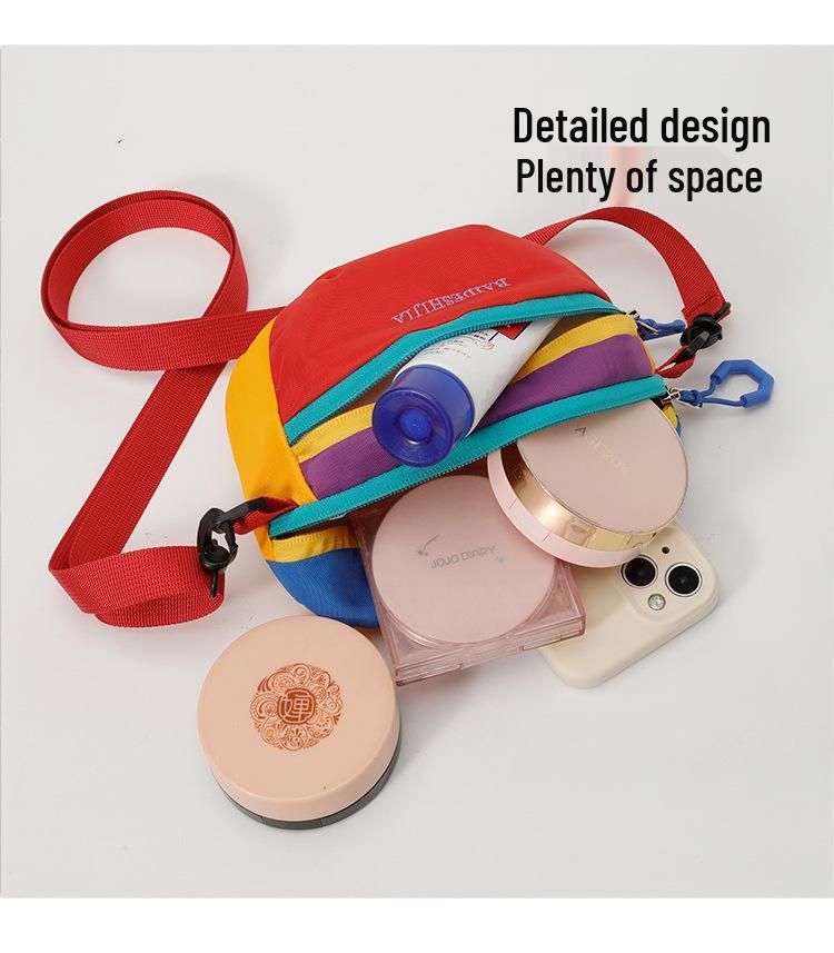 Женская легкая сумка кроссбоди с цветными блоками – Универсальная многослойная спортивная и походная мини-сумка через плечо