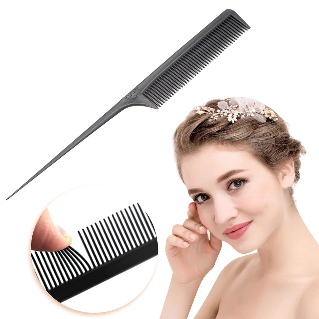 Расческа для укладки 9 дюймов из черного углеродного волокна, антистатическая, химическая и термостойкая расческа для всех типов волос