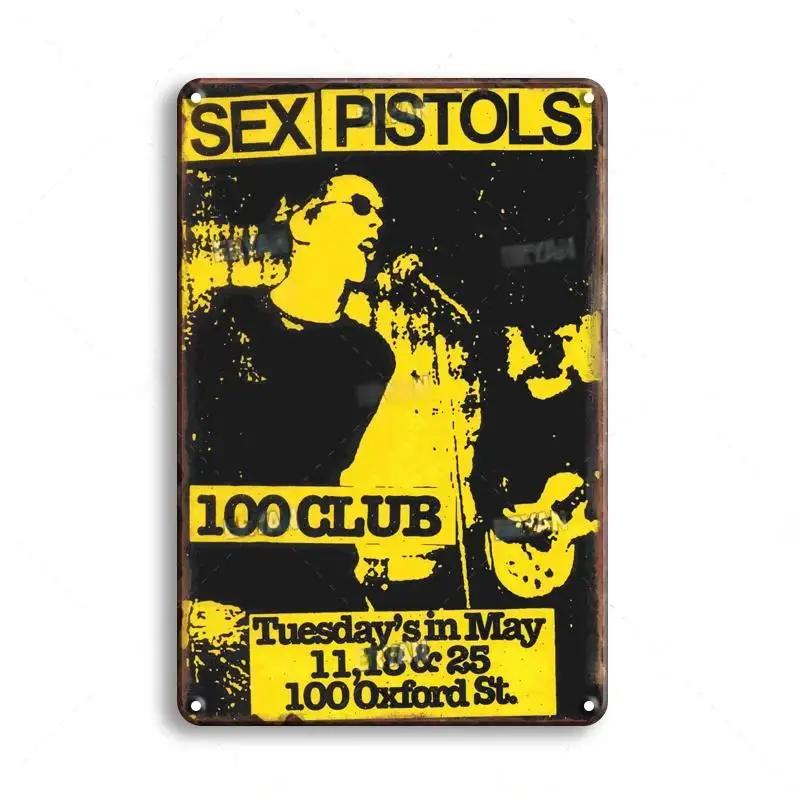 Винтажная классика Рок-группа Искусство Металлический постер Жестяная вывеска Музыкальный бар Паб Клуб Ретро Мужская пещера Гостиная Мастерская Декоративные таблички