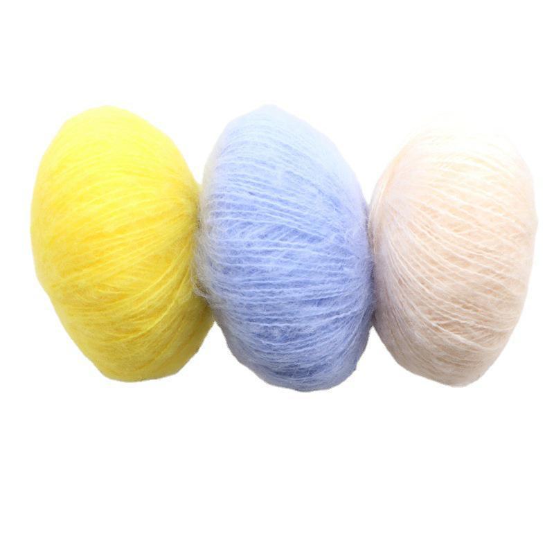 Детский свитер, шарф, шаль из мохера, комплект из тонких шерстяных ниток для вязания крючком