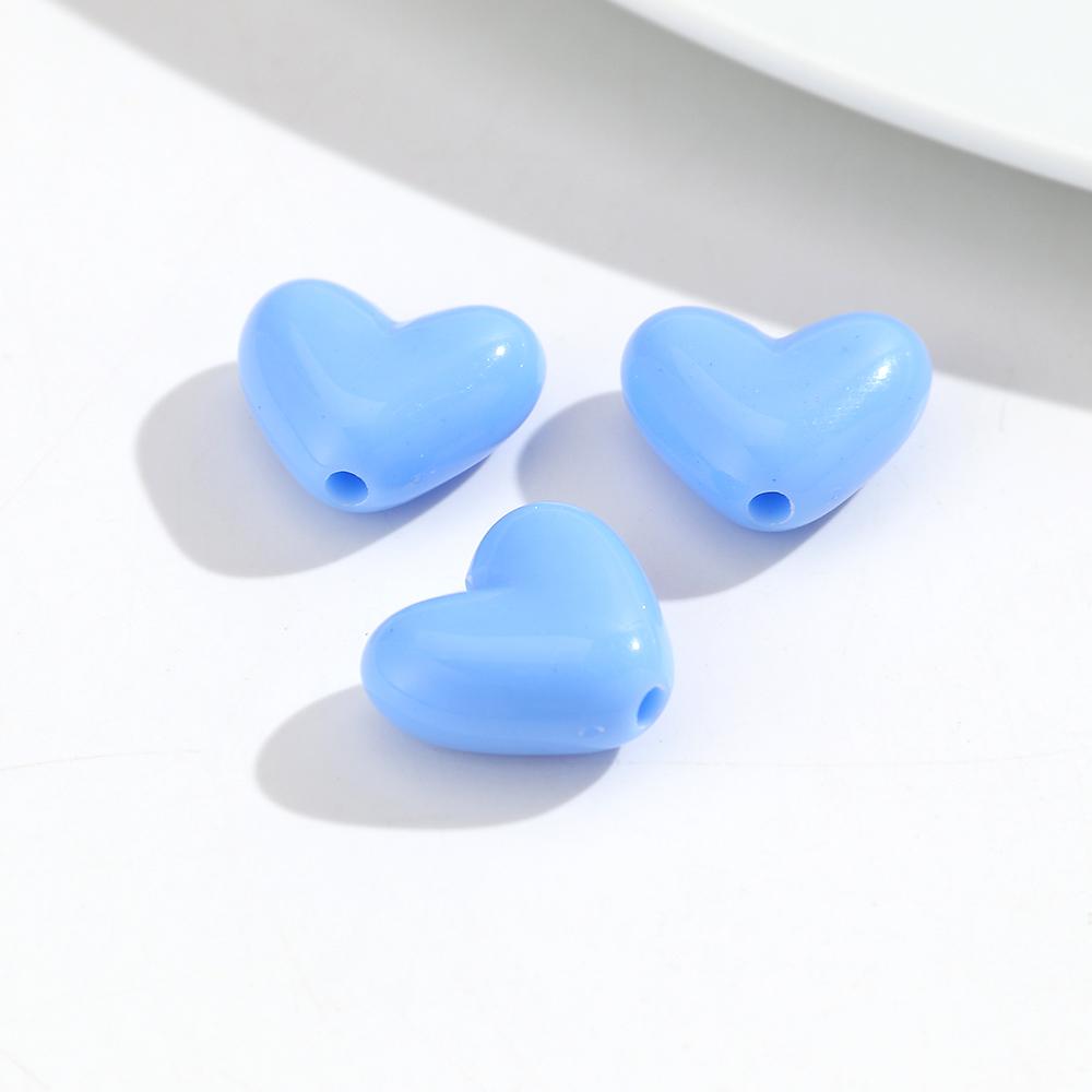 60pcs/lot 15mm Love Heart Shape Acrylic Beads Loose Spacer Beads For DIY Jewelry Making Necklace Pendant Bracelet Handmade