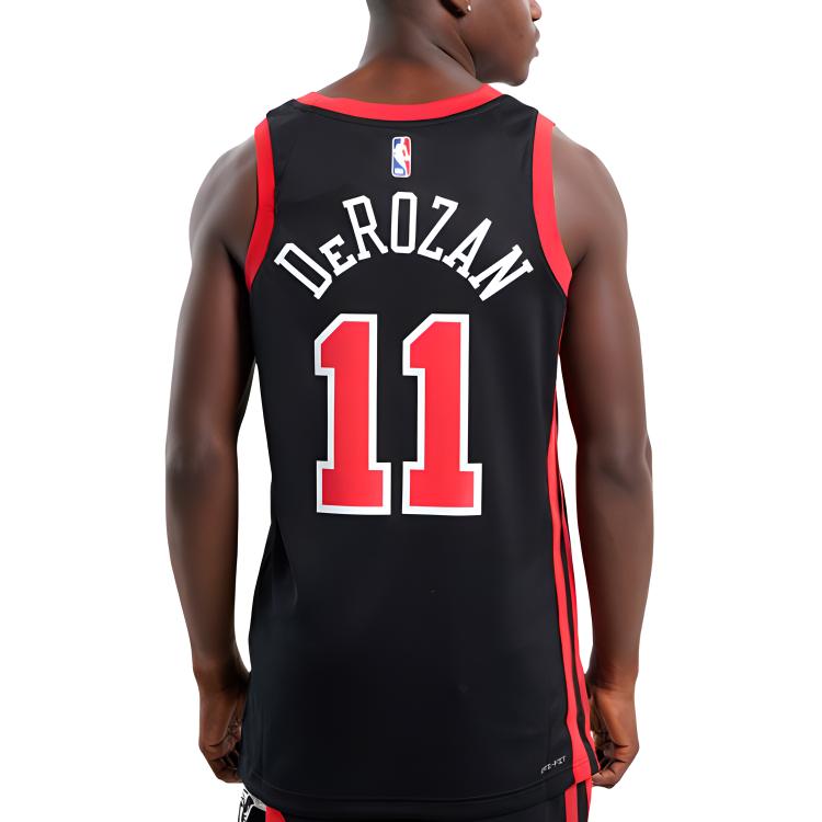 Nike Dri Fit Баскетбольная майка NBA Swingman Сезон 2023/24, Чикаго Буллз, ДеМар ДеРозан Размер 11 Мужская Черный DX8497-011