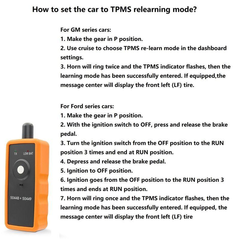 AA92-2 Универсальный инструмент для повторного обучения TPMS, EL-50448 EL-50449 Инструмент активации системы контроля давления в шинах Для автомобилей Ford GM Запасной