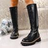 Large Size Women's Shoes 2025 Autumn Winter Elegant Temperament Height Increase Long Boots Lace Up Fashion Non Slip Knight Boots