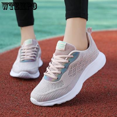 Кроссовки для девочек-студентов, легкая спортивная обувь на мягкой подошве, летающая тканая дышащая повседневная обувь с дезодорантом