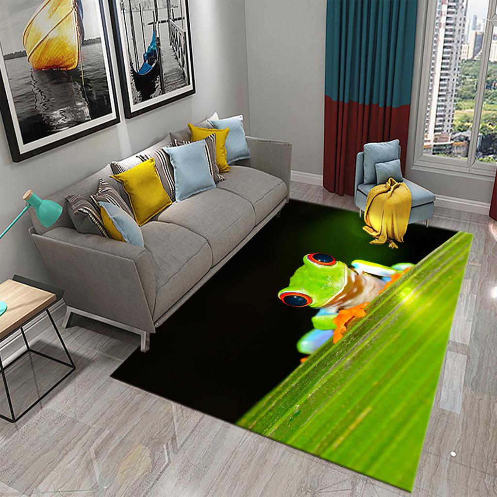 Ковер Лягушка Красочный Милый Ковер с Животным Принтом для Ванной Нескользящий Коврик для Зоны Гостиная Детская Спальня Напольный Коврик Декор для Прихожей