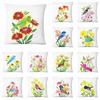 Красочный принт с цветами, птицами и бабочками для гостиной, дивана, автомобиля, наволочка для подушки, роскошное украшение для дома, наволочка